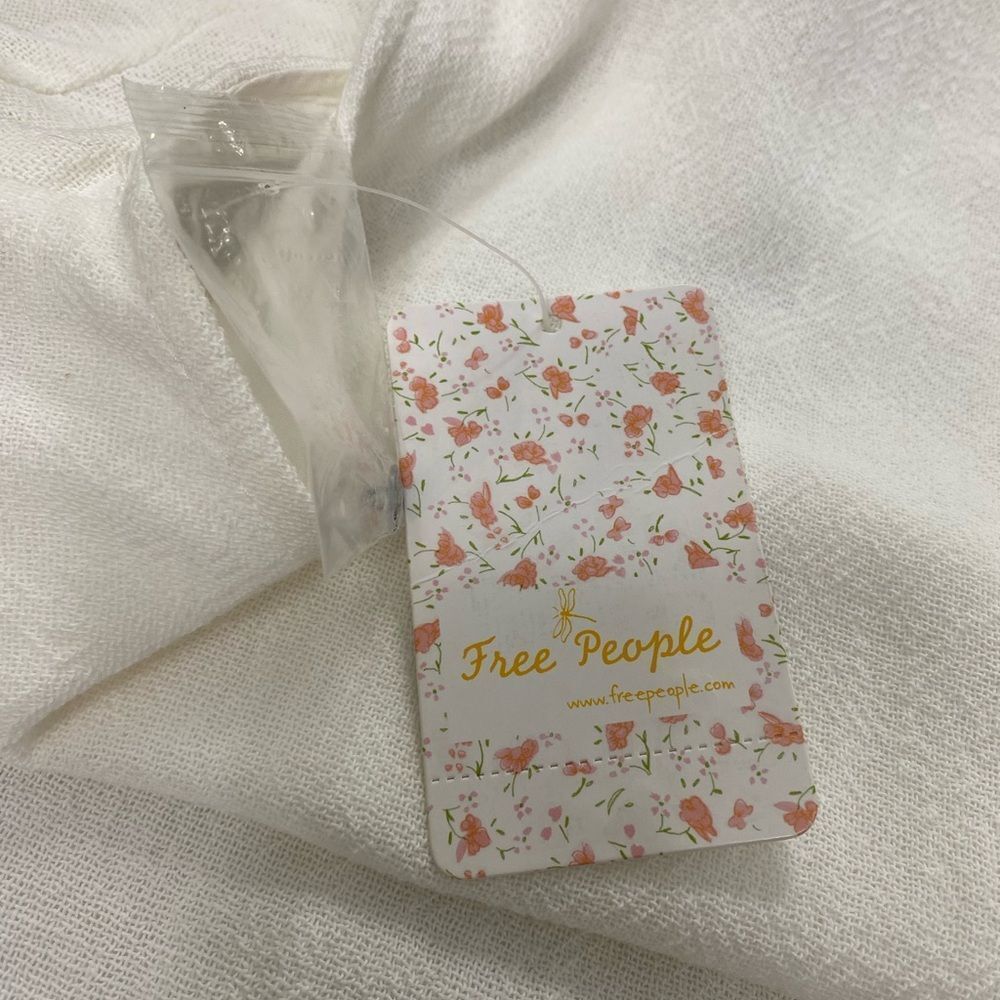 NWT $118 Free People Ivory Button-Front Mini Dress Size Large - Picture 8 of 11